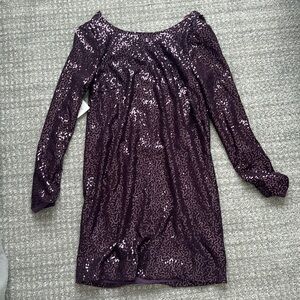 Tibi women's plum purple sequin dress
